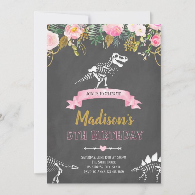 Convite para dinossauros (Frente)