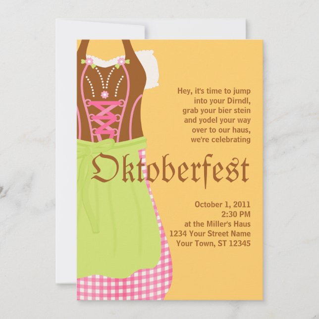 Convite para Dirndl Oktoberfest (Frente)