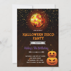 Convite para discoteca de Halloween