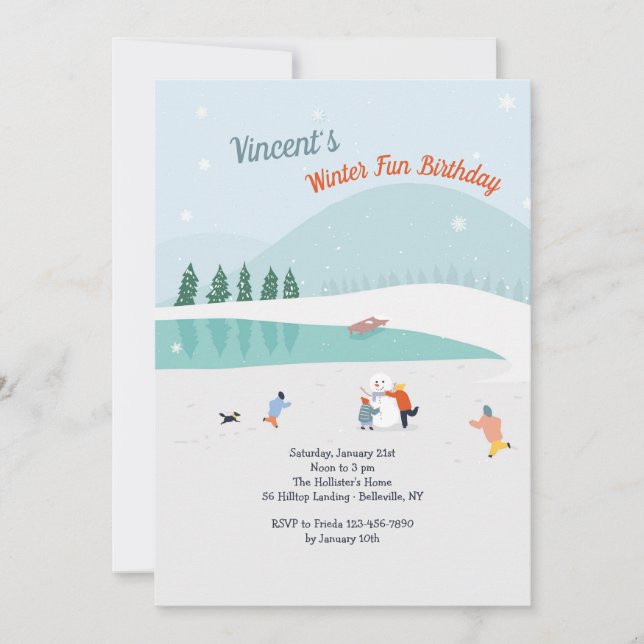 Convite para Diversão de Inverno (Frente)