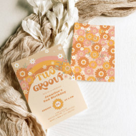 Convite para dois anos de aniversário retrô