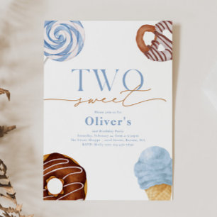 Convite para dois segundos aniversários doces