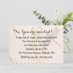 Convite para Dragonflies de aniversário