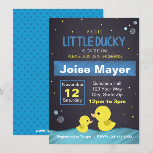 Convite para Ducky de Borracha Chalkboard (Boy)