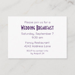 Convite para Elegante de Casamento Roxo Minimalist