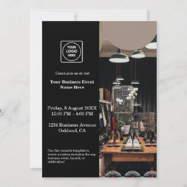 Convite para Empresas Moderno Preto | Foto persona