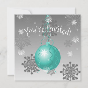 Convite para Enfeites de natal Teal