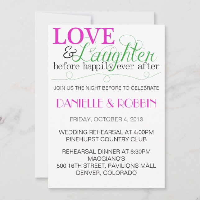 Convite para ensaio de amor e riso (Frente)