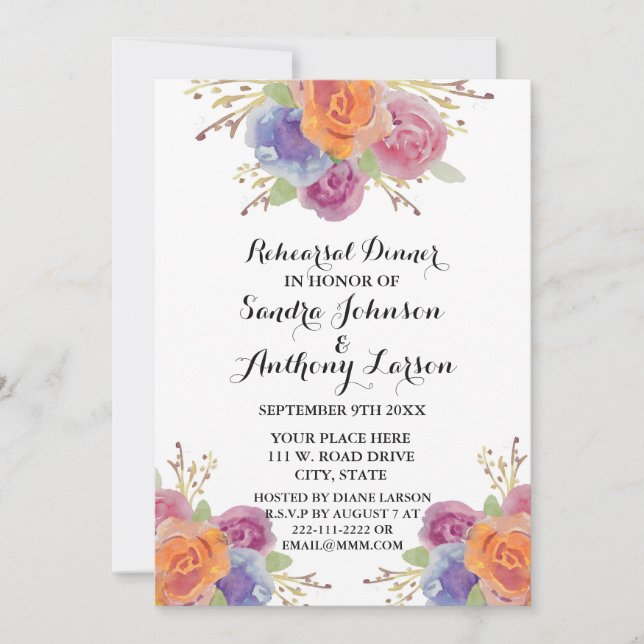 Convite para ensaio de brilho por aquarelas (Frente)