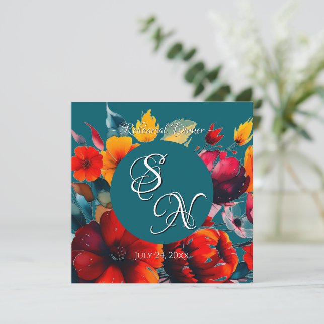 Convite para ensaio de casamento de Buquês lacrimo (Em pé/Frente)