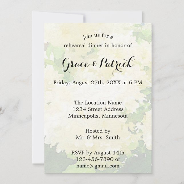 Convite para ensaio de casamento de Hydrangeas bra (Frente)