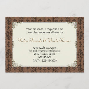 Convite para ensaio de Casamento tema damasco marr