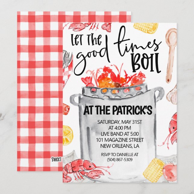 Convite para Ensopado de Lagostim (Frente/Verso)