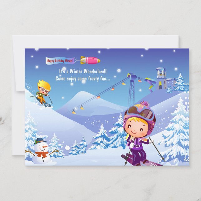 Convite para Esquiar a Neve (Frente)