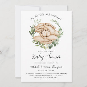 Convite Para Esta Criança, Nós Rezamos Chá de fraldas Conv