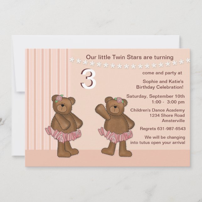 Convite para Estrelas Gêmeas (Frente)