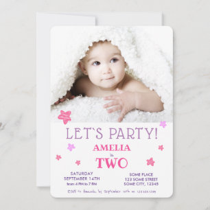 Convite para Estrelas Rosa-Cor-de-Corte de segundo