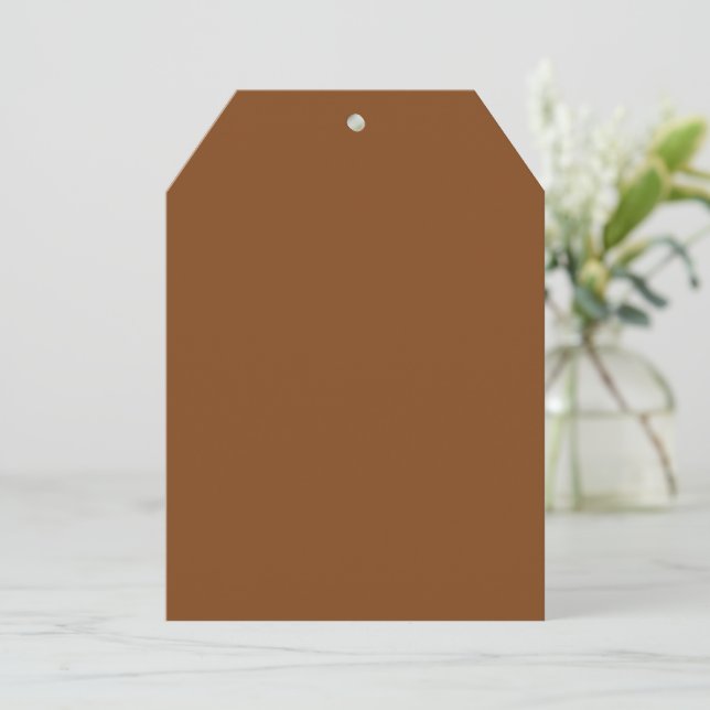 Convite para Etiqueta Marrom Russet (Em pé/Frente)
