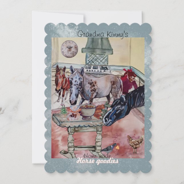 convite para etiquetas de cavalos personalizados (Frente)