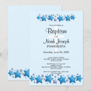 Convite para Evento BAPTISM de Estrelas Azuis Mode