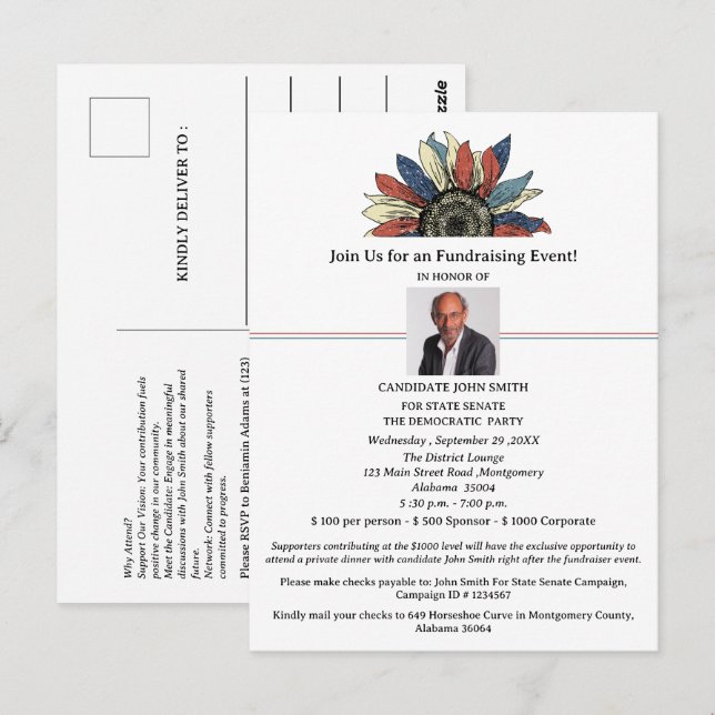 Convite para Evento de Arrecadação de Fundos de Ca (Frente/Verso)