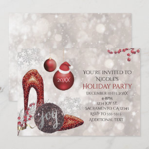 Convite para Evento de Festa Glamourosa de Natal