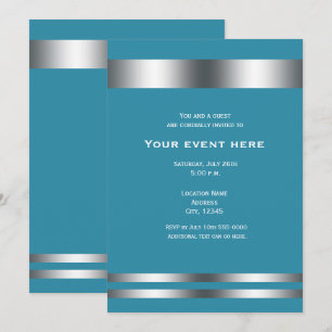 Convite para Evento de Grupo Elegante de Prata Tea