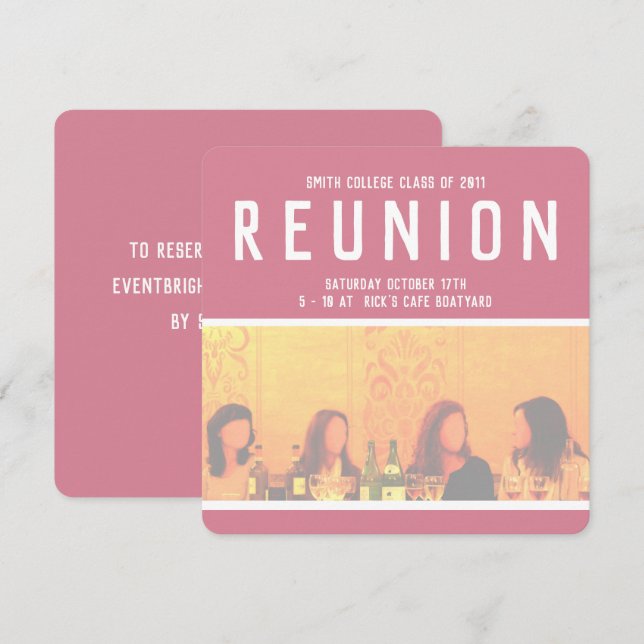 Convite para Evento de Mulheres em Rosa e Amarelo (Frente/Verso)