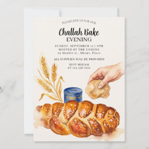 Convite para Evento de Pão Challah Judaico