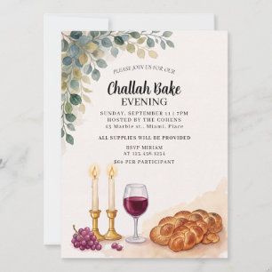 Convite para Evento de Pão Challah Judaico