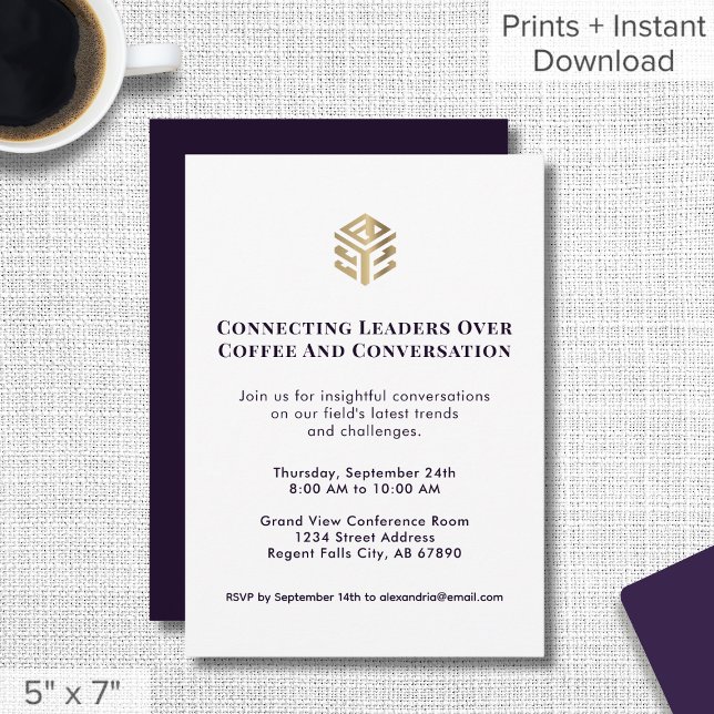 Convite para evento de rede com marca (Criador carregado)