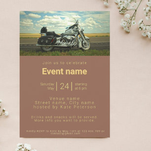 Convite para evento temático de motocicleta