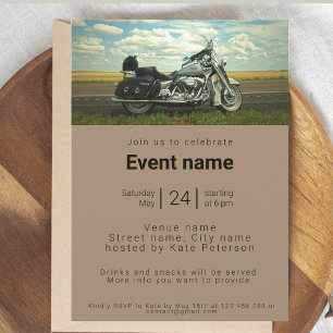 Convite para evento temático motocicleta