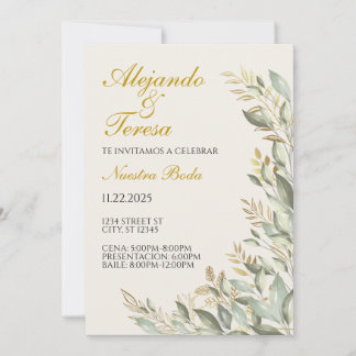 Convite Para Evento Verde Com Dourado