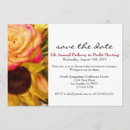 Convite para eventos corporativos de girassol rosa