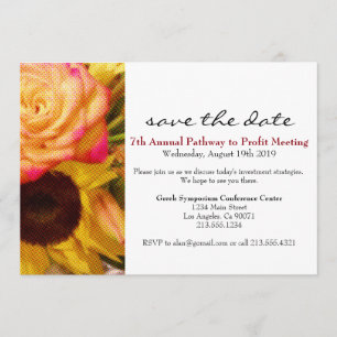 Convite para eventos corporativos de girassol rosa