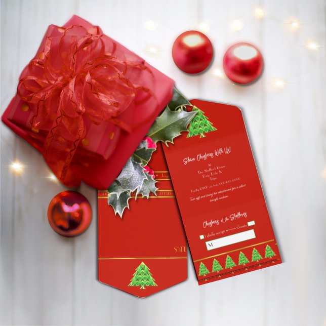 Convite para eventos de Natal - Tudo Vermelho e Ve (Criador carregado)