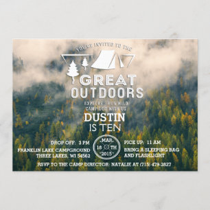 Convite para Excelente de acampamento ao ar livre
