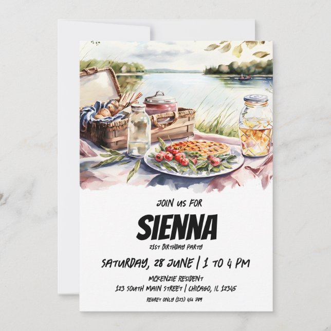 Convite para exibição no lago Picnic de Verão (Frente)