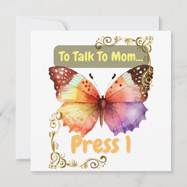 Convite Para Falar com a Mãe, Pressione 1 (Frente)
