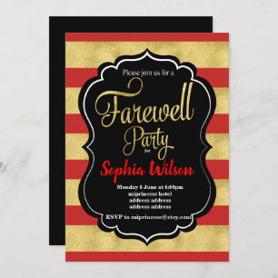 Convite para Farewell Party Dourado
