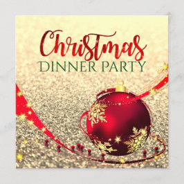 Convite para Faux glitter do Janto de Natal