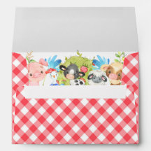 Convite para fazenda de animais de barnaria 5x7
