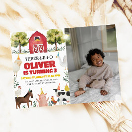 Convite para Fazenda de aniversário de 3 anos de