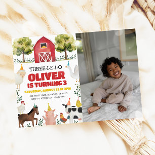 Convite para Fazenda de aniversário de 3 anos de