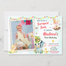 Convite para Fazenda de aniversário de foto Convit