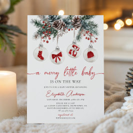 Convite para feliz de Chá de fraldas de Natal