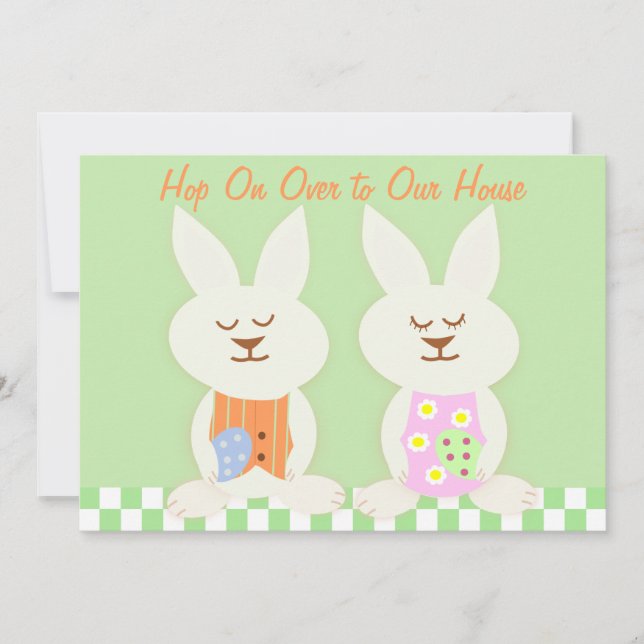 Convite para Felz pascoa Bunnies Luncheon (Frente)