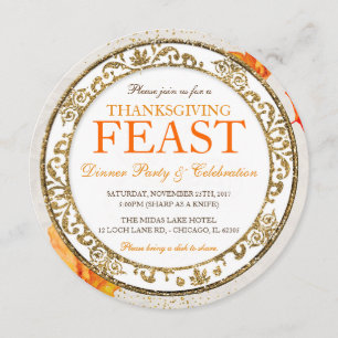 Convite para Feriado de Banquete de Ação de Graças