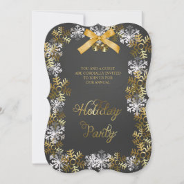 Convite para Férias Corporativas Elegante Snowflak